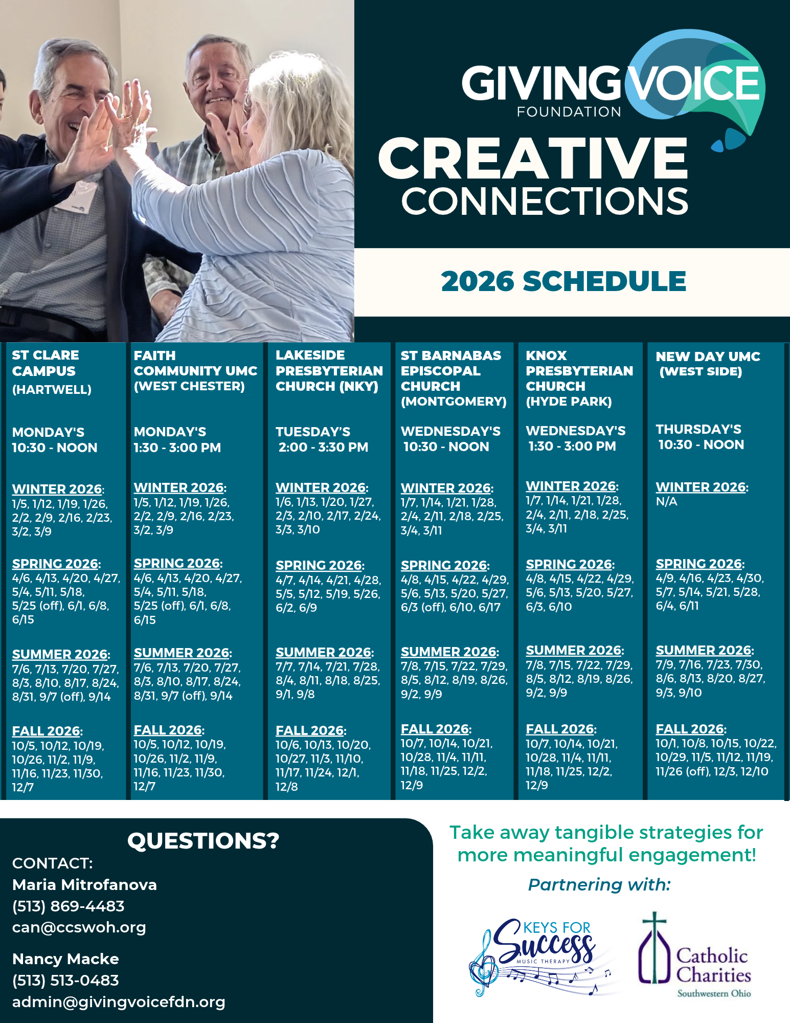 GVF Creative Connections Schedule<br />
